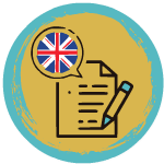 Icono representando un examen de inglés.